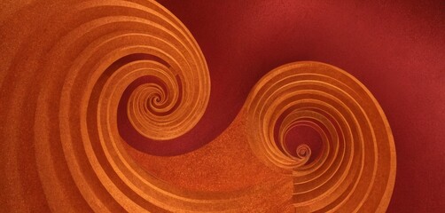 Poster - spiral design in red and gold