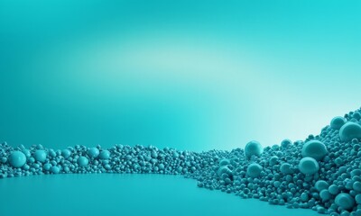 Poster - lot spheres on blue background