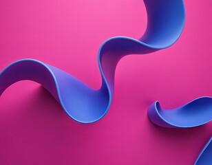 Aufkleber - blue and pink background with curved curve