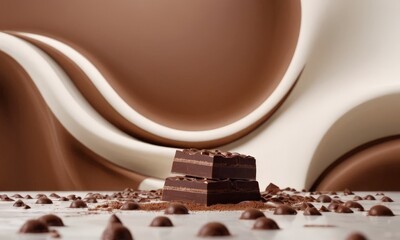 Aufkleber - chocolate bar with and chips