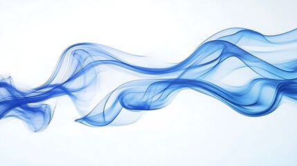 Wall Mural - Abstract blue wavy lines on white background.