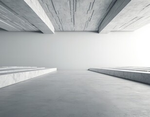 Aufkleber - empty concrete room with floor and wall