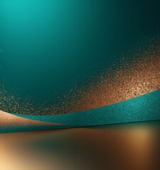 Poster - blue and gold abstract background with curved curve