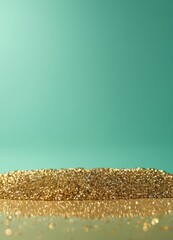 Leinwandbilder - gold glitter background with blue