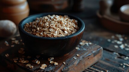 Rolled oats, a common ingredient in various dishes, often associated with breakfast foods