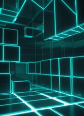 Leinwandbilder - green background with squares and