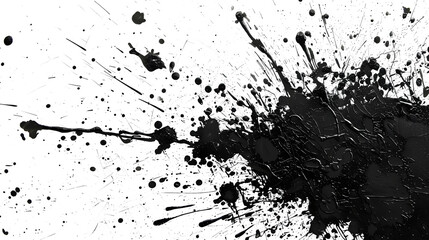 Canvas Print - black graffiti paint splatter on white background