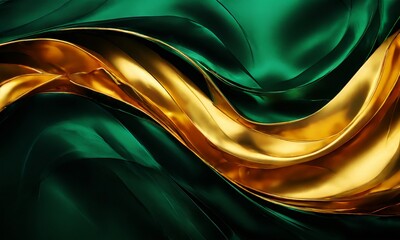 Poster - green and gold abstract background