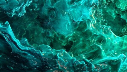 Poster - green and blue abstract painting