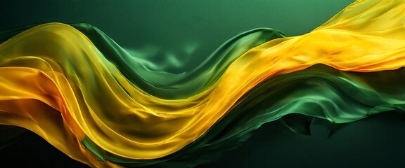 Poster - green and yellow wave liquid
