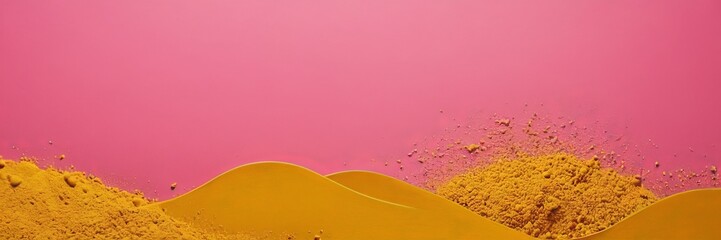 Aufkleber - pile yellow powder on pink background