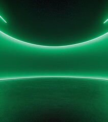 Leinwandbilder - green light in the middle dark room