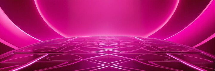 Leinwandbilder - pink room with large, curved wall