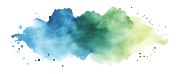 Wall Mural - Abstract watercolor background with blue, green, and yellow shades.