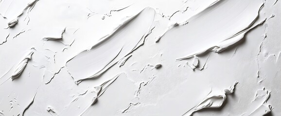 Wall Mural - Abstract white paint strokes on a textured surface.