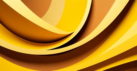 Aufkleber - yellow and brown background with curved design