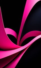 Poster - pink flower on black background