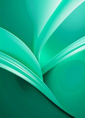 Poster - green background with curved curve