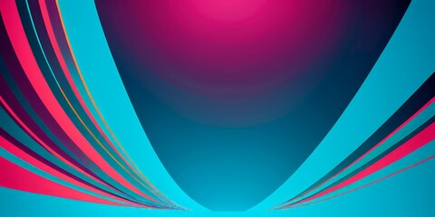 Poster - blue and pink background with red