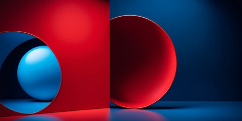 Poster - red and blue object