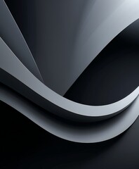 Poster - black and white abstract background with curved curve