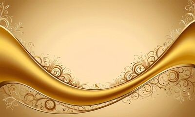 Leinwandbilder - gold background with swirls and
