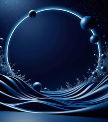 Aufkleber - blue background with bubbles and