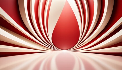 Poster - red and white background with striped pattern