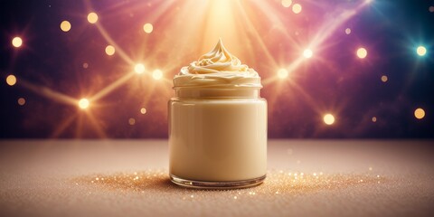Aufkleber - glass jar filled with creamying liquid