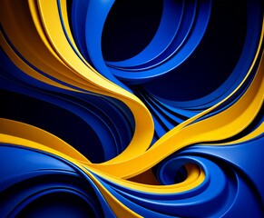 Poster - blue and yellow abstract background