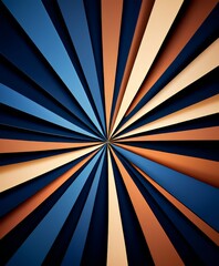 Aufkleber - blue and orange background with sun burst