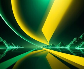 Poster - green and yellow abstract background