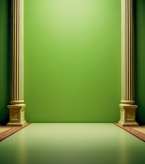 Poster - green room with red carpet and gold column