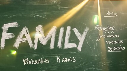Poster - Sunlight Illuminates a Classroom With Chalkboard Generative AI