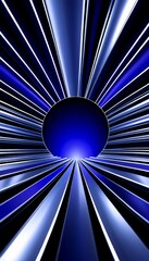 Poster - blue and white background with circular hole