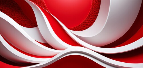 red and white abstract background with wavy pattern