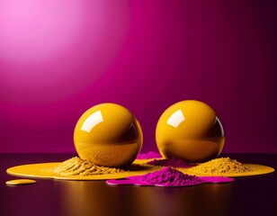 Poster - two eggs on table with spoon