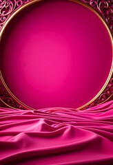 Aufkleber - pink background with gold frame
