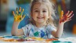 © pkproject - Joyful Children Finger Painting with Bright Colorful of Creativity
