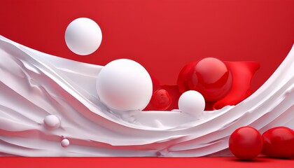 Poster - red background with white and hearts