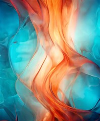 Poster - abstract background with blue and orange colors