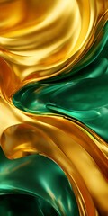 Aufkleber - green and gold background with swirl