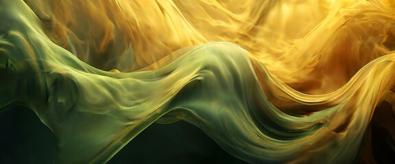 Poster - yellow and green abstract background