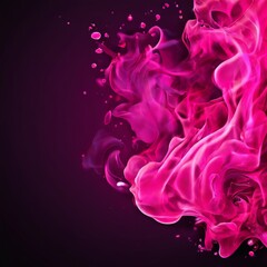 Poster - pink smoke on black background