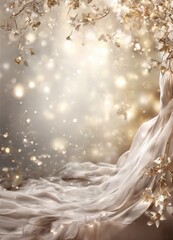 Aufkleber - beautiful wedding dress with flowing fabric