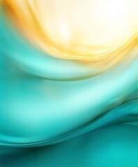 Poster - abstract background with blue and yellow waves