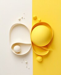 Poster - yellow and white paper with egg