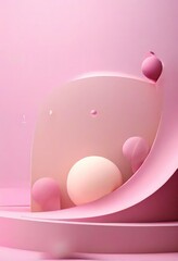 Aufkleber - pink wallpaper with large, curved object