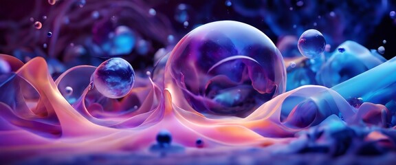 Poster - colorful liquid drops wallpaper