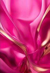 Aufkleber - pink abstract background with gold and petals
